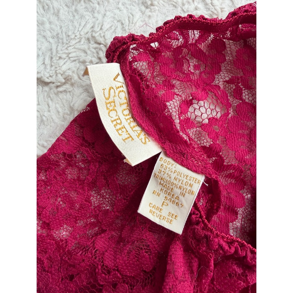 Victoria's Secret Gold Label 90s Vintage Lace‎ Lingerie Set Pink Magenta Small P - Picture 4 of 14